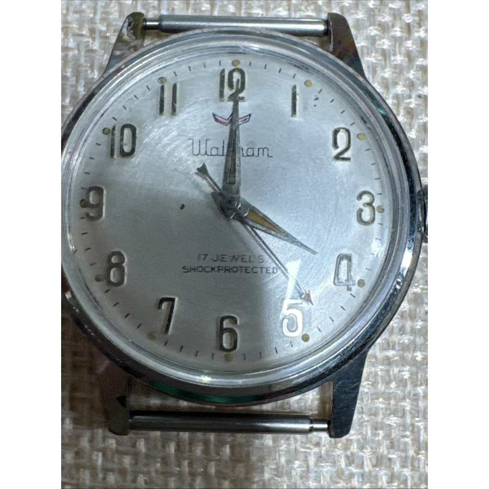 Vintage 1960s Waltham Manual Wind Watch 33mm Stainless Steel Works - Picture 5 of 8